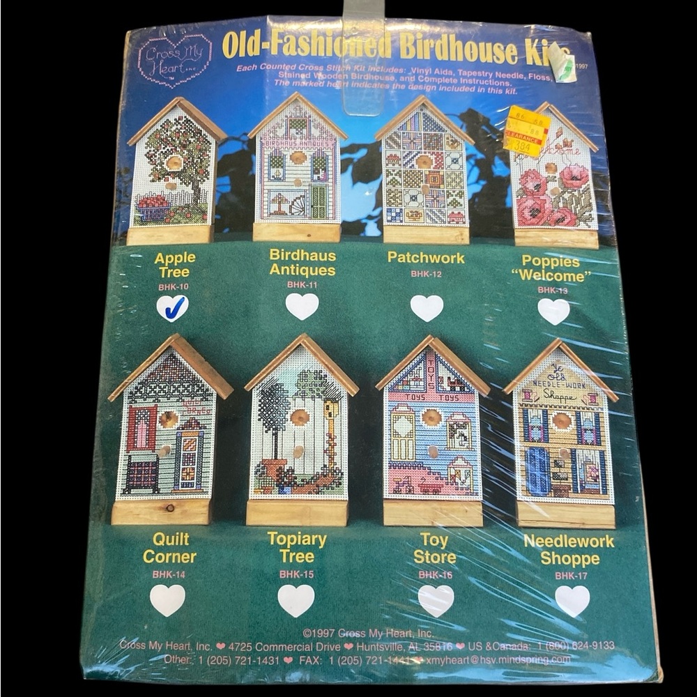 Cross My Heart Old-Fashioned Birdhouse Kits Set of 2- Vintage 1991- NWT - Picture 3 of 6